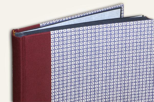 beautiful photo album blue, burgundy linen